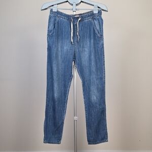 Roxy Women’s Blue Denim Jogger Jeans – Elastic Waist – Casual Relaxed Fit -SMAll